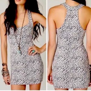 Free People body con animal print dress